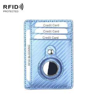 TQ-319 Anti-Theft Anti-Lost Tracker Leather Card Holder For AirTag, Style: Carbon Fiber (Blue)
