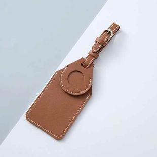 PU Anti-Lost Luggage Tag Tracker Cover for AirTag(Brown)