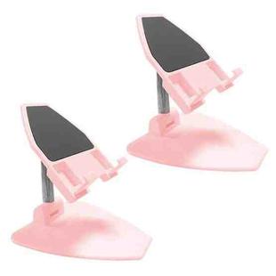 2PCS FNW-1 Folding Telescopic Desktop Tablet Phone Holder(Pink)