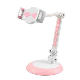 CJ-010 Rotating Desktop Tablet Bracket Foldable Online Learning Support Bracket(Pink White)