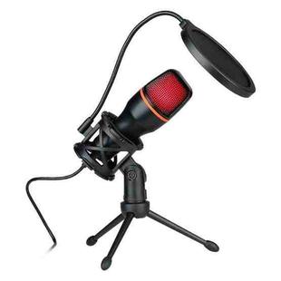 ME4 RGB Light Recording Live Noise Reduction Microphone, Style: Tripod+Blowout Net USB Interface (RGB Light)