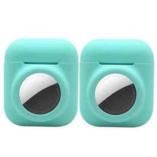 2PCS 2 In 1 Earphone Protective Case Tracker Cover For AirTag / Airpods 2(Mint Green)