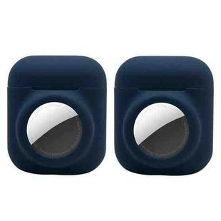 2PCS 2 In 1 Earphone Protective Case Tracker Cover For AirTag / Airpods 2(Midnight Blue)