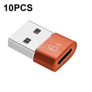 10 PCS HOWJIM HJ003 Type-C To USB3.0 Adapter Support Charging & Data Cable Transfer(Red)