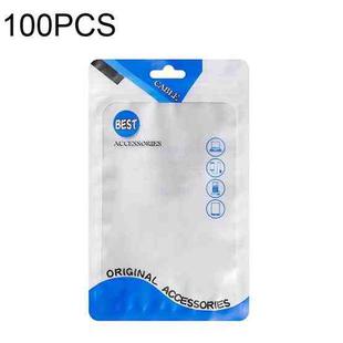 100 PCS  Charging Cable U Disk Universal Color Printing Sealing Pocket(11x18cm Blue Matte)