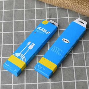 50 PCS Data Cable Packaging Carton Mobile Phone Charging Cable Storage Box(Blue)