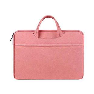 ST01 Large-Capacity Waterproof Shock-Absorbing Laptop Handbag, Size: 14.1-15.4 inches(Lady Pink)