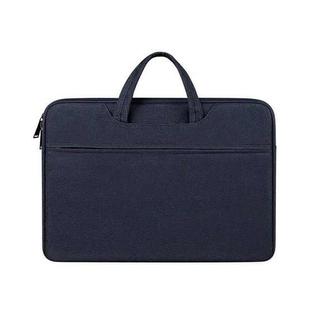 ST01 Large-Capacity Waterproof Shock-Absorbing Laptop Handbag, Size: 14.1-15.4 inches(Navy Blue)