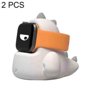 2 PCS H003 Cute Dinosaur Shaped Silicone Charging Stand without Watch For Apple Watch(White)
