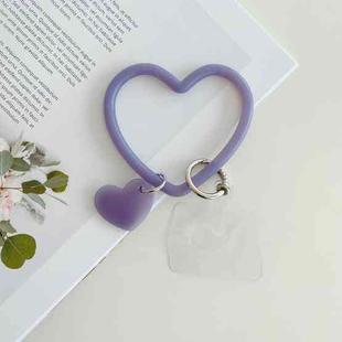 5 PCS Heart-shaped Silicone Bracelet Mobile Phone Lanyard Anti-lost Wrist Rope(Light  Purple)