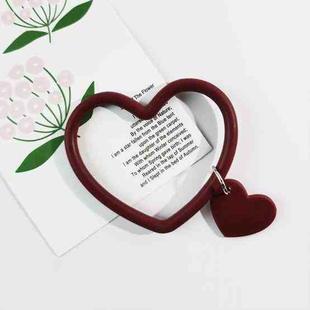 5 PCS Heart-shaped Silicone Bracelet Mobile Phone Lanyard Anti-lost Wrist Rope(Wine Red)