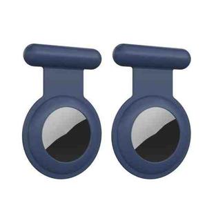 2PCS Tracking Anti-Lost Locator Pin Silicone Cover For Apple Airtag(Blue)
