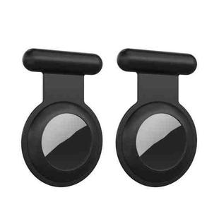 2PCS Tracking Anti-Lost Locator Pin Silicone Cover For Apple Airtag(Black)