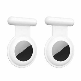 2PCS Tracking Anti-Lost Locator Pin Silicone Cover For Apple Airtag(White)
