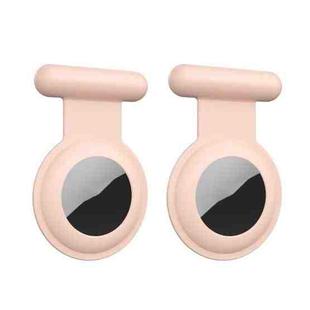 2PCS Tracking Anti-Lost Locator Pin Silicone Cover For Apple Airtag(Pink)