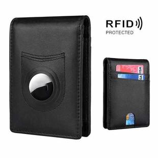Tracker RFID Card Holder Leather Men Wallet for AirTag(Plain Weave)
