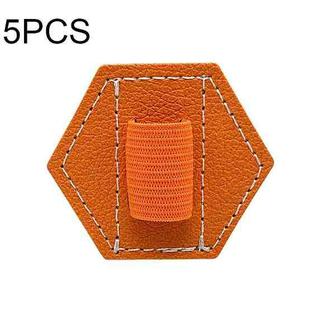 5 PCS Capacitive Pen Bag Self Adhesive Pen Holder PU Pen Clip,Style: Hexagonal Orange