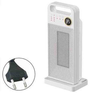 LCD Digital Display Rotary Remote Control Heater PTC Ceramic Heating Heater, Spec: EU Plug (White)