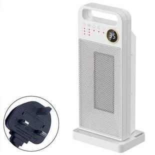 LCD Digital Display Rotary Remote Control Heater PTC Ceramic Heating Heater, Spec: UK Plug (White)