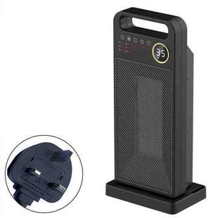 LCD Digital Display Rotary Remote Control Heater PTC Ceramic Heating Heater, Spec: UK Plug (Black)