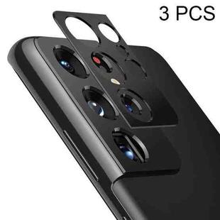 3 PCS Phone Camera Aluminum Alloy Film Rear Camera Protective Film For Samsung Galaxy S21 Ultra (Black)