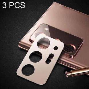 3 PCS Lens Film Aluminum Alloy Sheet Camera Protection Film For Samsung Galaxy Note20 Ultra (Rose Gold)