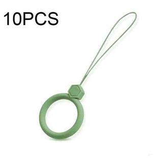 10 PCS Silicone Ring Mobile Phone Lanyard Water Bottle Anti-fall Pendant(Matcha Green)