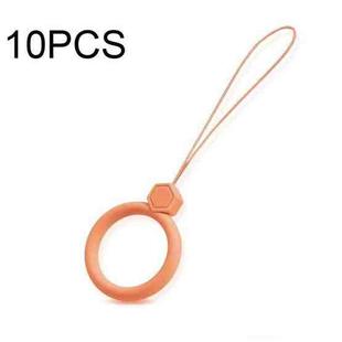 10 PCS Silicone Ring Mobile Phone Lanyard Water Bottle Anti-fall Pendant(Coral Orange)