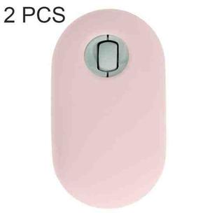 2 PCS Silicone Dustproof Wireless Mouse Protective Case For Logitech Pebble(Pink)