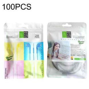 100PCS U19 Frosted Headphone Cable Ziplock Packaging Bag, Style: Tissue