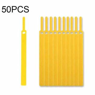 50 PCS Needle Shape Self-adhesive Data Cable Organizer Colorful Bundles 12 x 145mm(Yellow)