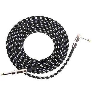 Guitar Connection Wire Folk Bass Performance Noise Reduction Elbow Audio Guitar Wire, Size: 6m(Black White)