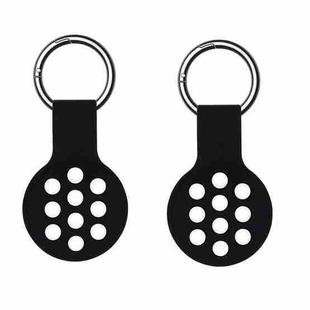 2 PCS  Contrast Color Perforated Silicone Case for AirTag Tracker(Black White 05)