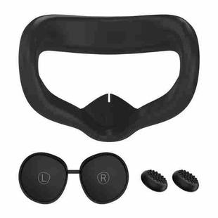 VR Silicone Eye Mask+Lens Protective Cover+Joystick Hat, For Oculus Quest 2(Black)