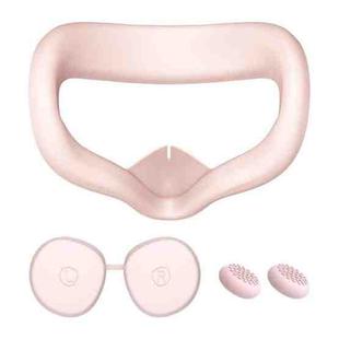 VR Silicone Eye Mask+Lens Protective Cover+Joystick Hat, For Oculus Quest 2(Pink)
