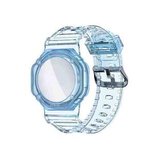 TPU Glacier Strap Child Adult GPS Finder Wristband for AirTag Tracker, Color: Transparent Blue