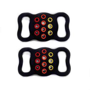 2  PCS Contrast Color Perforated Pet Collar Silicone Cover for AirTag(Black)