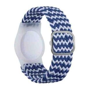 Wristband Protective Case Anti Scratch Bracelet Adjustable Strap For AirTag Tracker(Blue White)