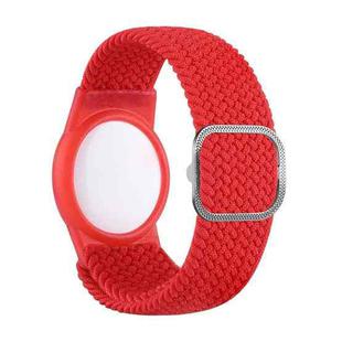 Wristband Protective Case Anti Scratch Bracelet Adjustable Strap For AirTag Tracker(Red)