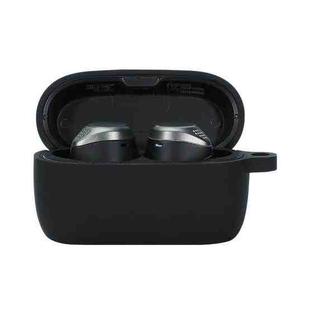 For Jabra Elite75T Sports Bluetooth Headphones Soft Silicone Case with hooks(Black)