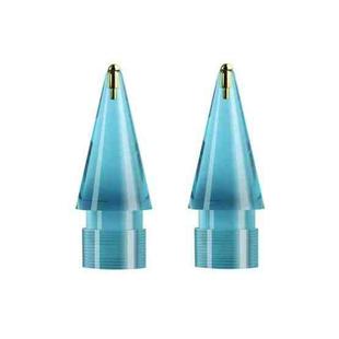 For Apple Pencil 1/2 2pcs Stylus Transparent Replacement Needle Nib, Spec: Round (Blue)