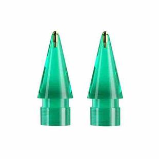 For Apple Pencil 1/2 2pcs Stylus Transparent Replacement Needle Nib, Spec: Round (Green)