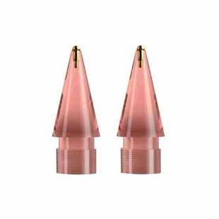 For Apple Pencil 1/2 2pcs Stylus Transparent Replacement Needle Nib, Spec: Round (Pink)