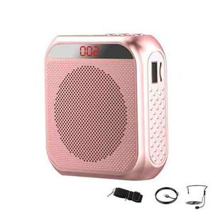 S17 Mini Portable Tour Guide Teaching Loudspeaker with Screen Display(Rose Gold)