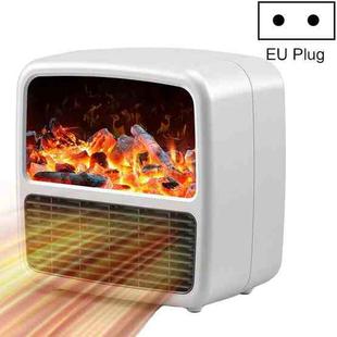 YJQ-N6 3D Anti-real Flame Heater Desktop Energy-saving Electric Heater, Spec: EU Plug(White)