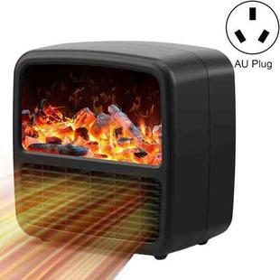 YJQ-N6 3D Anti-real Flame Heater Desktop Energy-saving Electric Heater, Spec: AU Plug(Black)