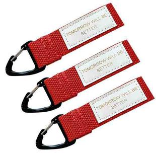3PCS Mobile Phone Case Wrist Strap Lanyard School Bag Pendant Decoration(Red)