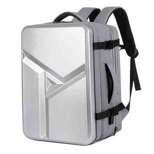 Large-capacity Waterproof Expandable Hard Shell Backpack with USB Charging Hole(161 Light Grey)
