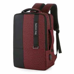 140 Large-capacity Business Commuter Laptop Backpack with USB Charging Interface(Red)