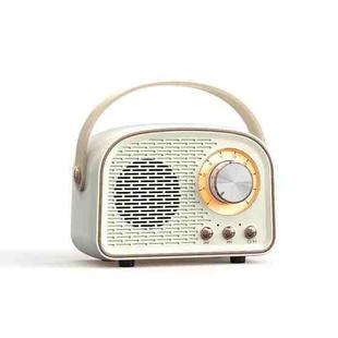 DW21 Vintage Radio BT Speaker Support TF Card/U Disk to Play(White)